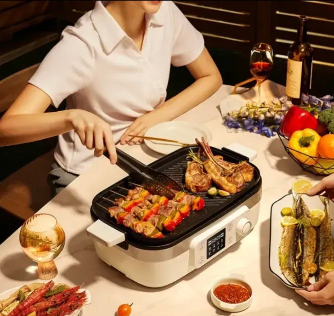 BLAUPUNKT MK-MP031UK-多功能料理鍋 | 氣炸、蒸、燒烤、火鍋、煎鍋 | 輕油少煙 囊【6/28 截單,預計 :7月中至尾發貨】