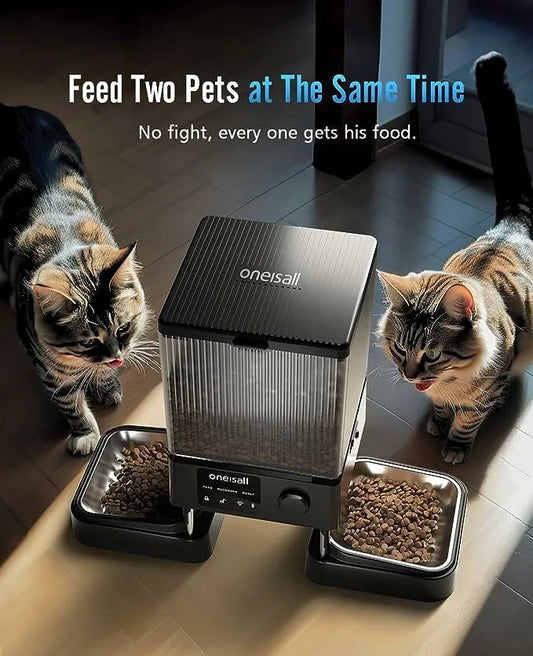 Oneisall – 寵物自動餵食器 - 雙碗版|全新寵物護理品牌 美國Oneisall - 寵物護理系列 美國品牌🇺🇸 | 香港行貨🇭🇰