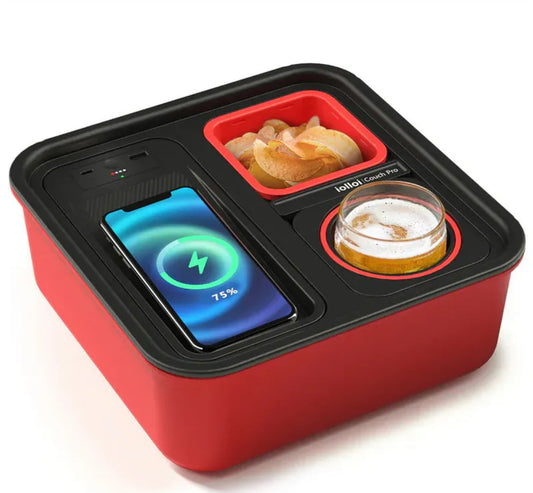 Couch Buddy 百變梳化收納盒 - 自平衡杯架、無線/有線充電、零食槽,一次滿足!【