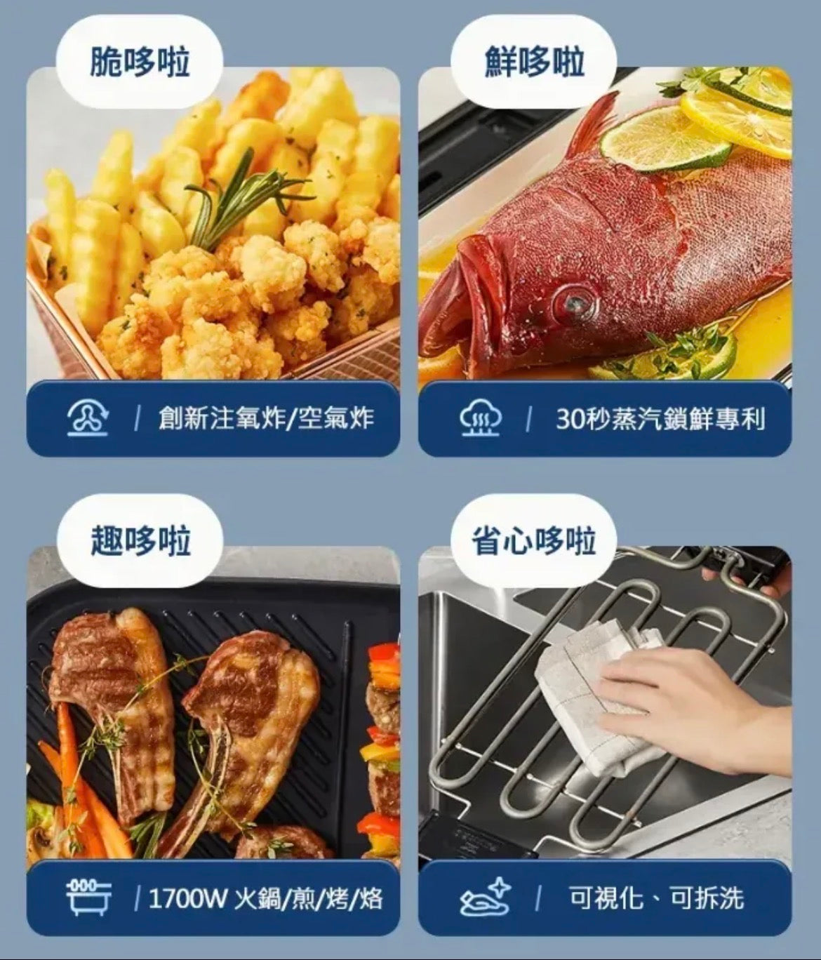 BLAUPUNKT MK-MP031UK-多功能料理鍋 | 氣炸、蒸、燒烤、火鍋、煎鍋 | 輕油少煙  囊【6/28 截單，預計 :7月中至尾發貨】