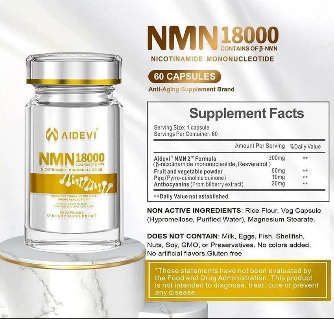 快閃半價優惠｜美國製造 AIDEVI NMN 18000+ PQQ 逆齡補充劑   【7/26 截單，預計 :8月中至8月尾發貨】