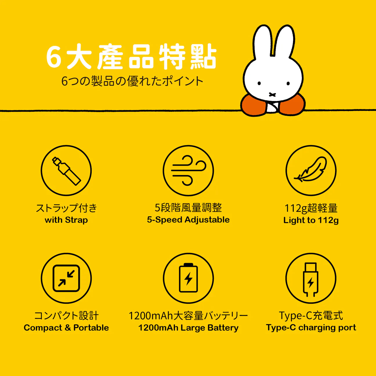 Miffy MIF28 迷你手持風扇|荷蘭品牌|超輕量